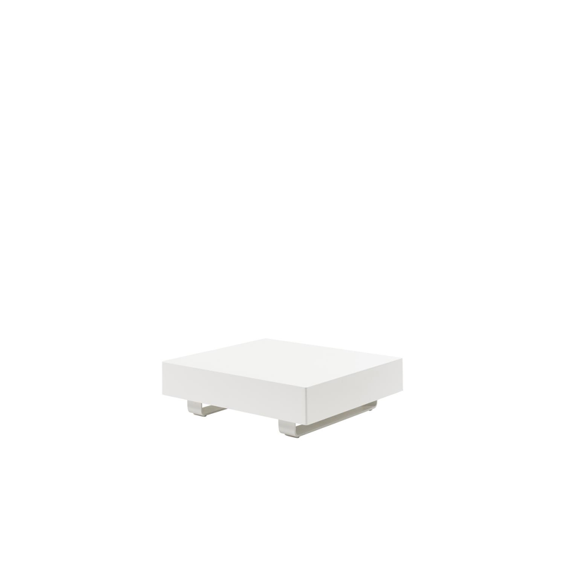 Tufo lounge poef in wit aluminium