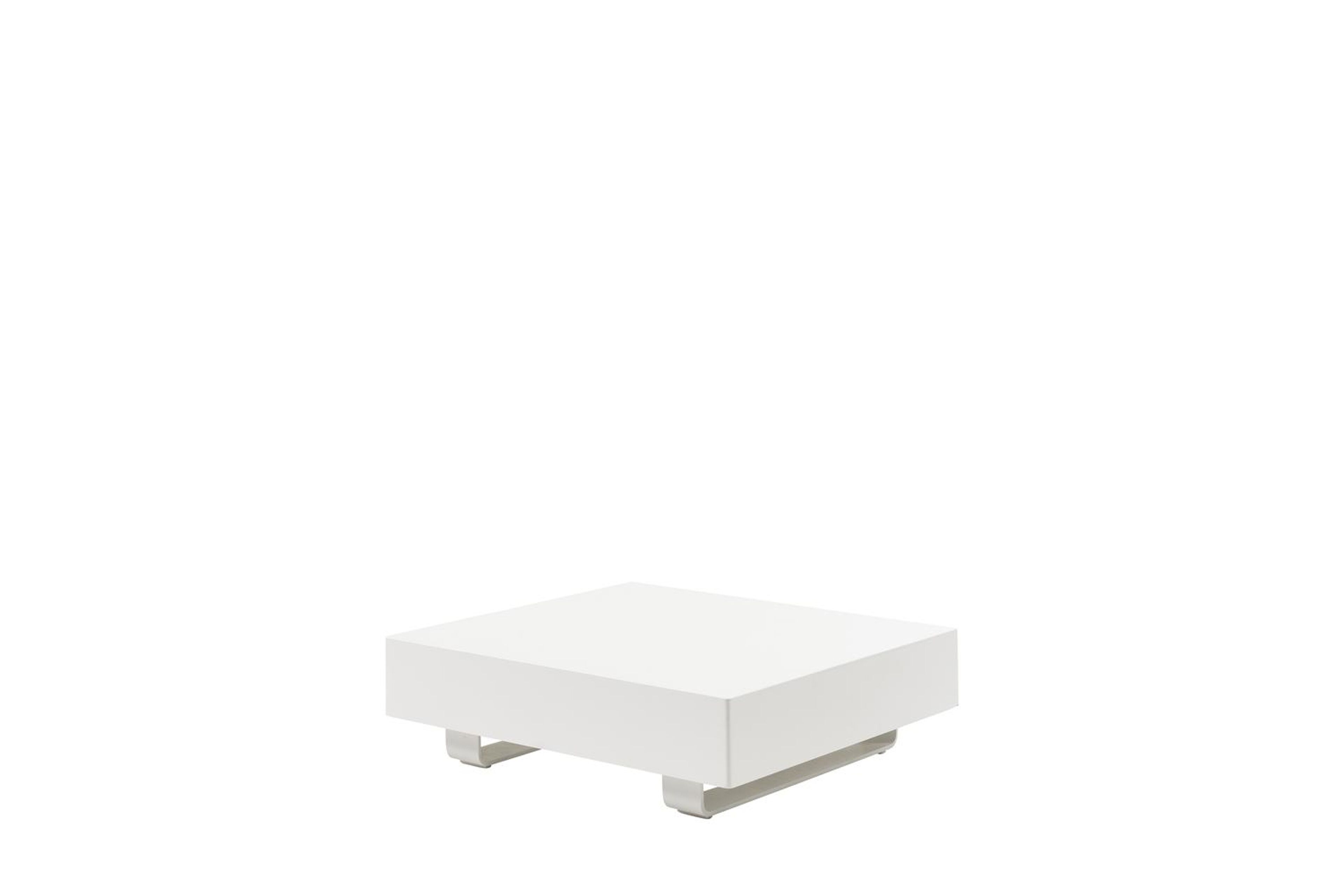 Tufo lounge poef in wit aluminium