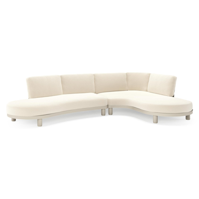 Donato loungehoek in beige aluminium met all weather cosytica Althea Off White kussen