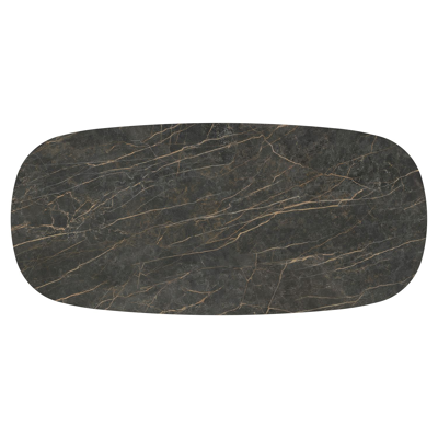 Amico tuintafel bombo in beige aluminium en volkeramiek Black Obsession - L 270 x B 125 x H 73.5 cm