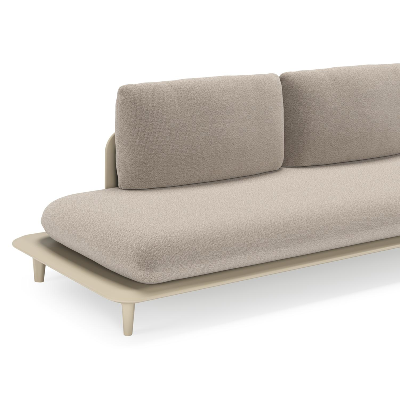 Bomero loungehoek in beige aluminium met savane coconut all weather sunbrella® luxe kussen
