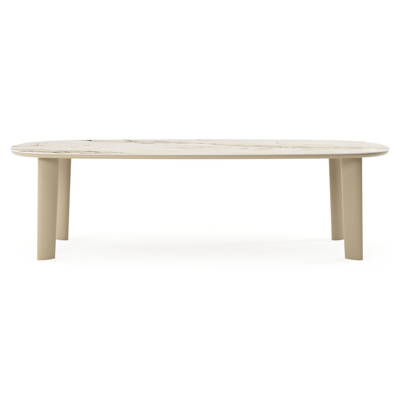 Amico tuintafel bombo in beige aluminium en volkeramiek Colorado Dunes - L 270 x B 125 x H 73.5 cm