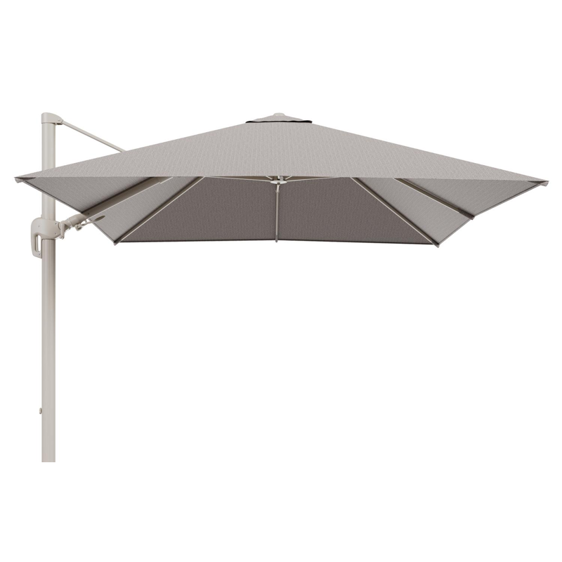 Rufina zweefparasol tiltfunctie in beige aluminium en parasoldoek in All Weather Sunbrella® Luxe Wander Granite  - L1 300 x L2 300 cm (zonder voet) (zonder voet)