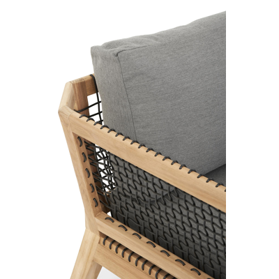Cosito loungeset in teak en met natte charcoal chine Sunbrella® Premium kussens