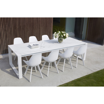 Mesa tuinstoel in wit aluminium en wit kunststof