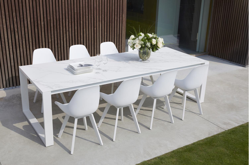Mesa tuinstoel in wit aluminium en wit kunststof
