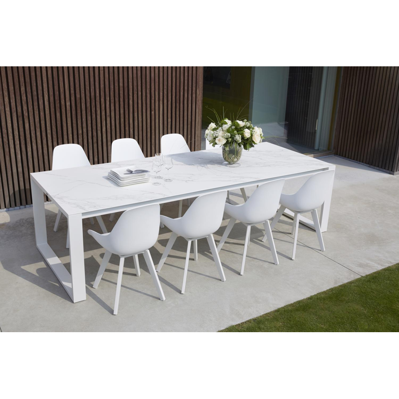 Mesa tuinstoel in wit aluminium en wit kunststof