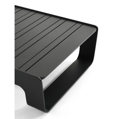 Atessa loungeset in zwart aluminium met grijs weather+ softtouch 