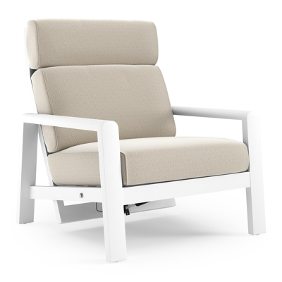 Cosenzo loungestoel 1-zit in wit aluminium met lopi marble all weather sunbrella® luxe kussen