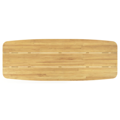 Lacirma tuintafel bootvorm in beige aluminium en teak L 315 x B 115 x H 73 cm x H 73 cm