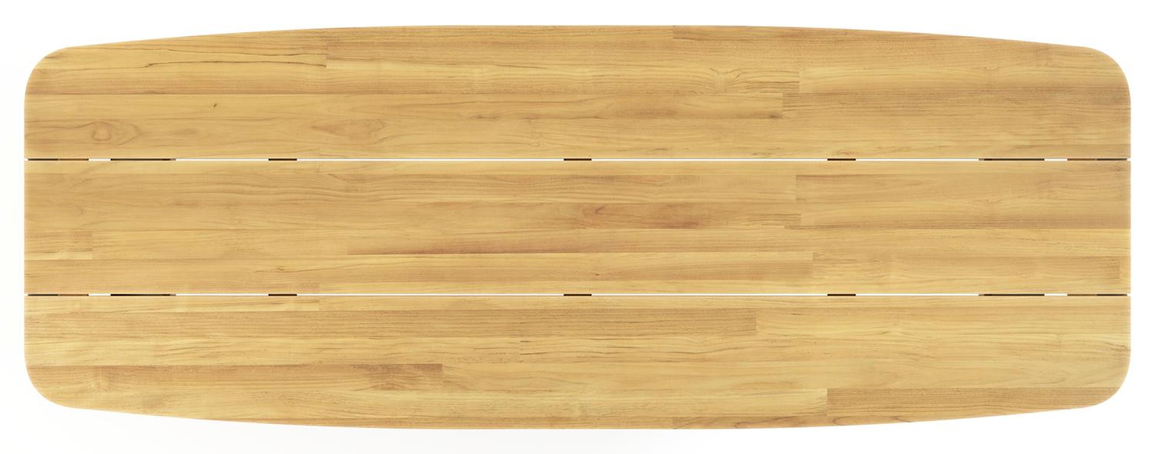 Lacrima tuintafel bootvorm in beige aluminium en teak L 315 x B 115 x H 75 cm