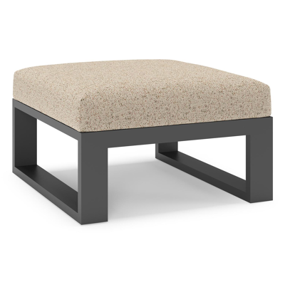 Verato poef in zwart aluminium met bora jungle all weather cosytica kussen