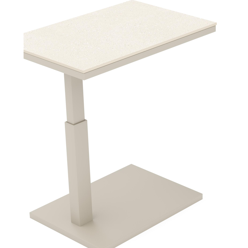 Talana bijzettafel in beige aluminium met sintered stone crema minerale - L 60 x B 40 x H 67,50 cm