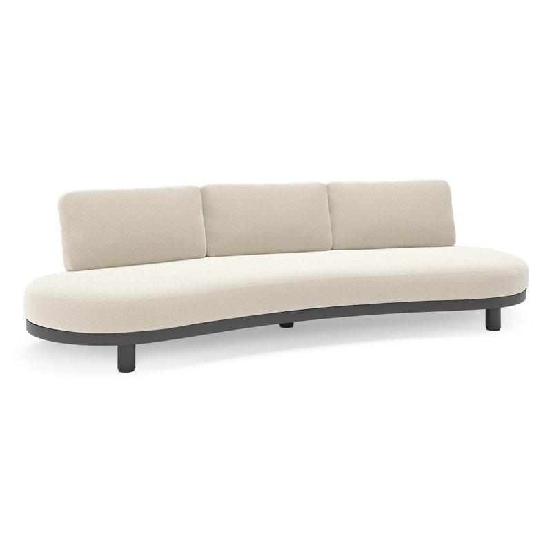 Donato loungebank in zwart aluminium met all weather sunbrella® luxe Lopi Marble kussen