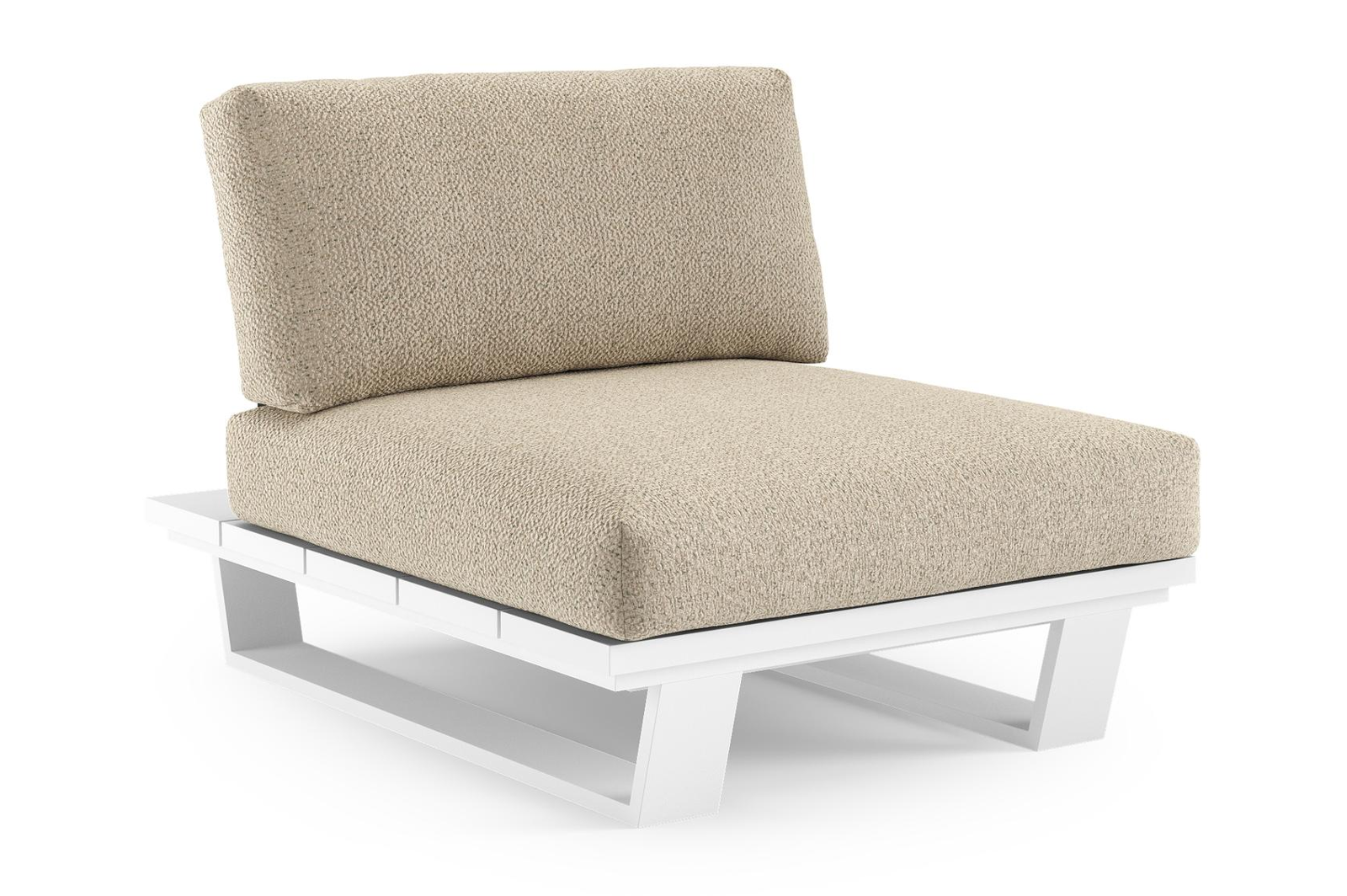 Pagino loungestoel in wit aluminium met bora forest all weather cosytica kussen