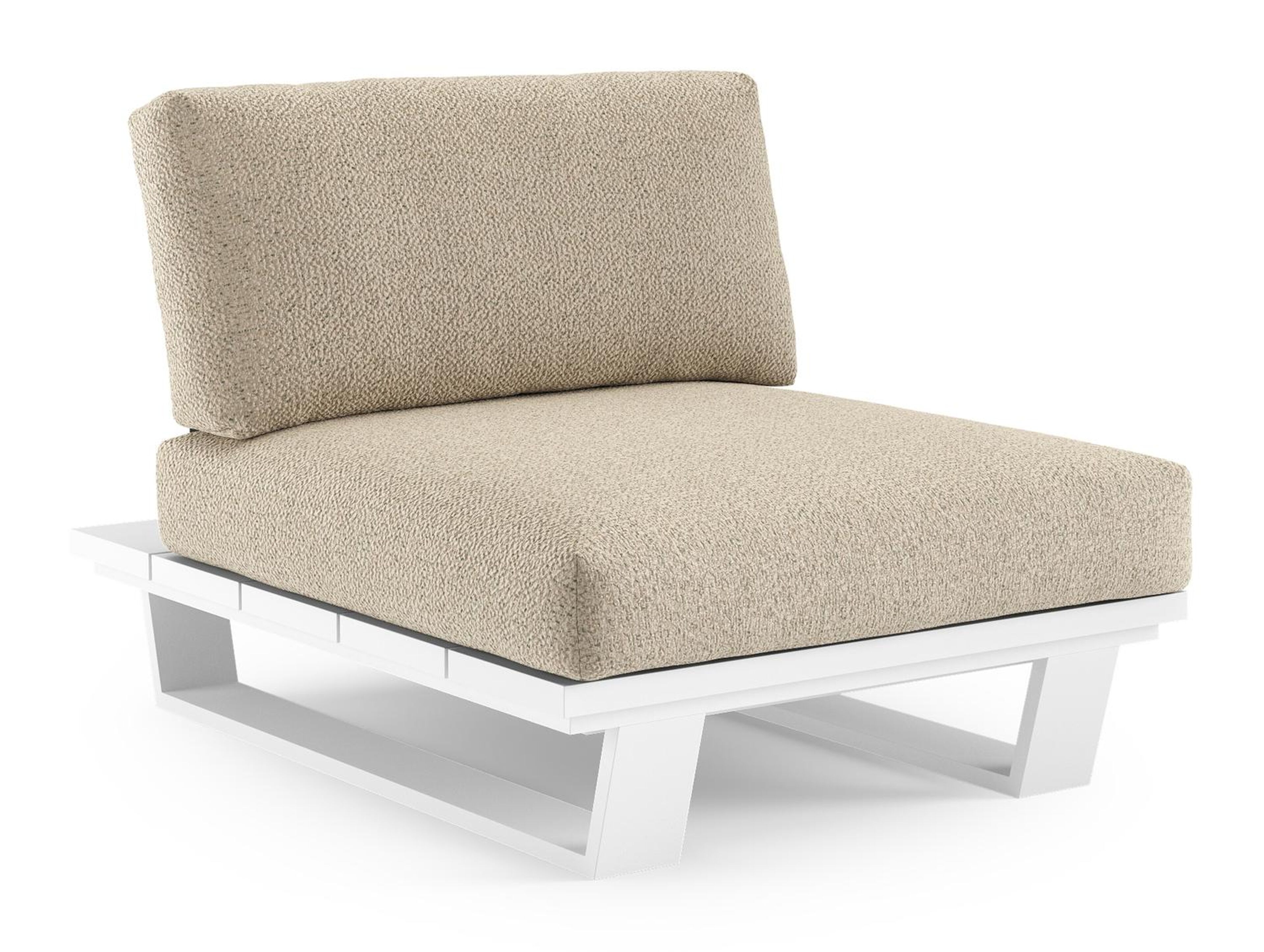 Pagino loungestoel in wit aluminium met bora forest all weather cosytica kussen