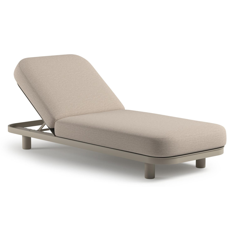 Donato verstelbaar ligbed in beige aluminium met All Weather Solica slow farafra kussen