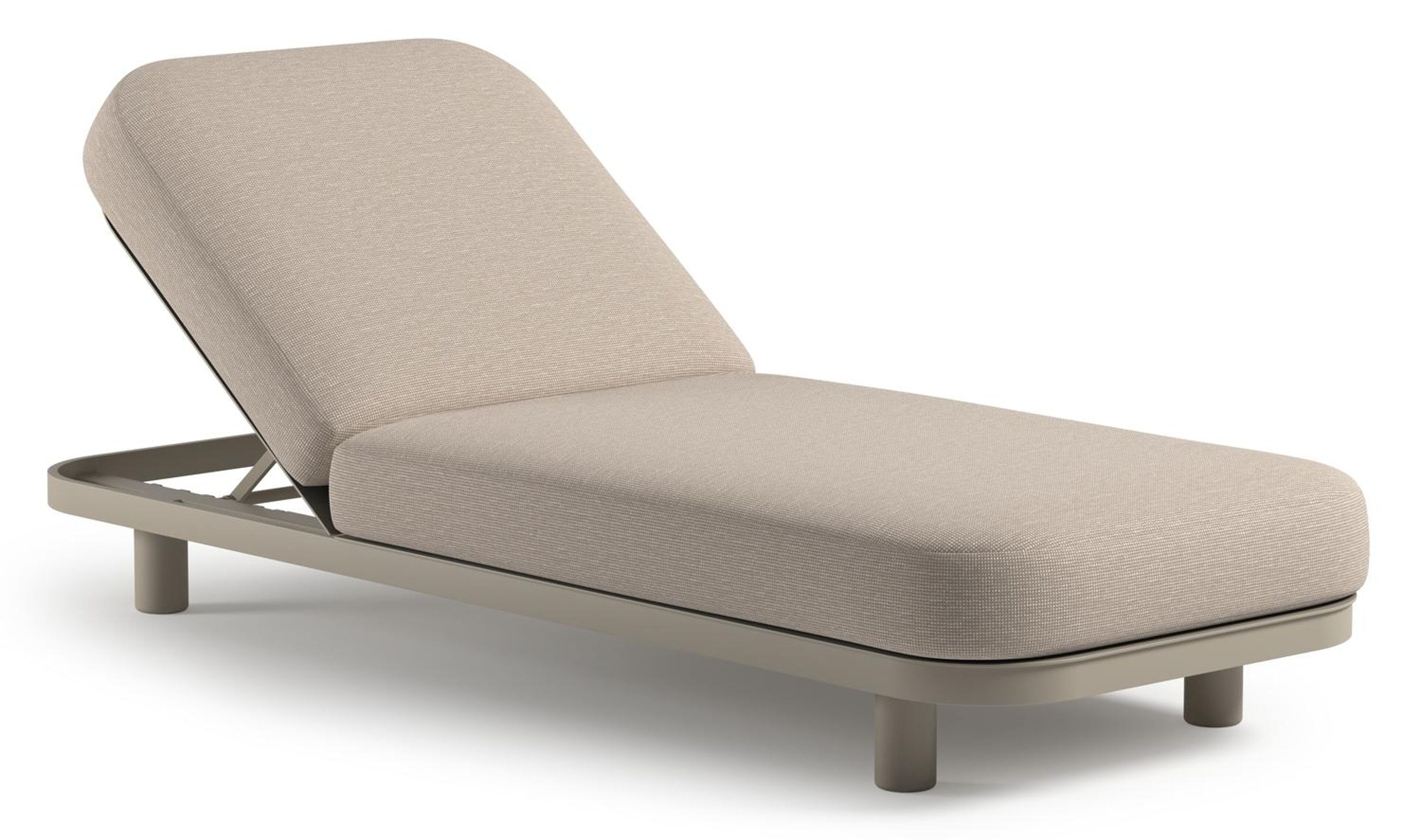 Chaise longue réglable Donato en aluminium beige avec All Weather Solica slow farafra coussin
