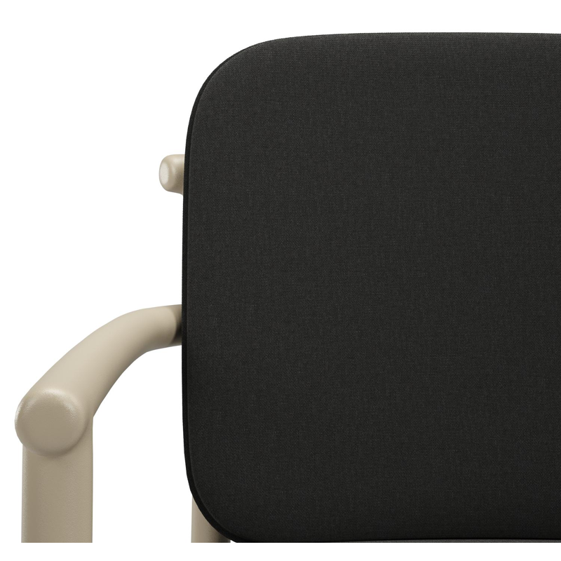 Bono stapelbare tuinstoel in beige aluminium met stoelkussen in All Weather Sunbrella® Luxe Natte Sooty