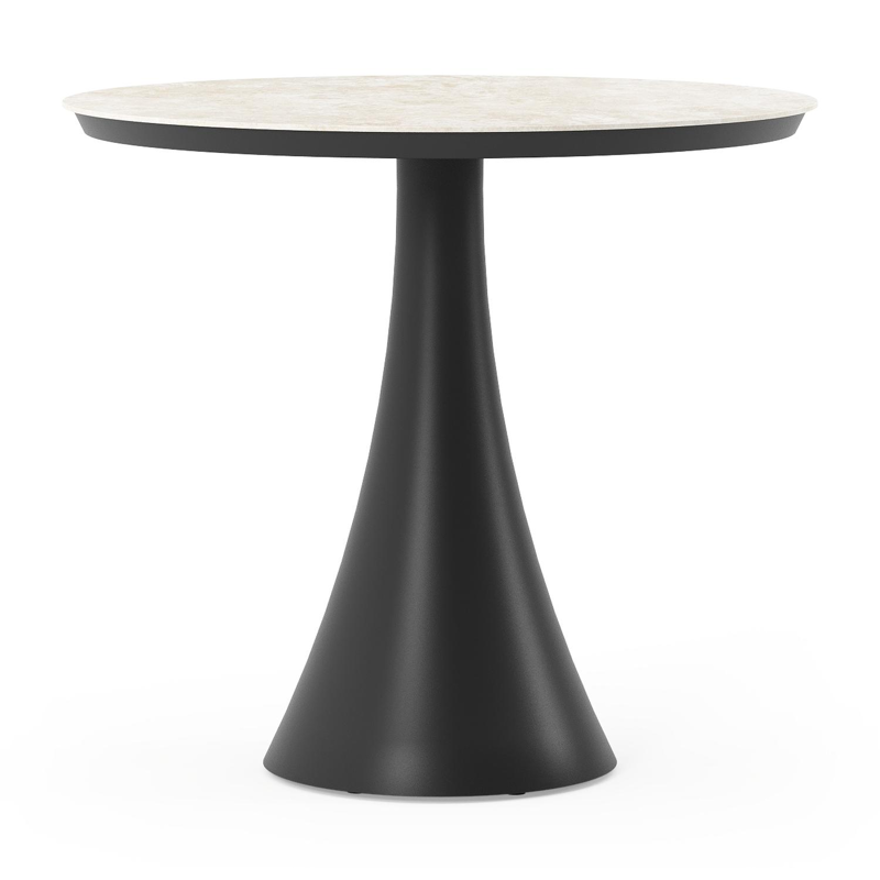 Fano tuintafel rond in zwart aluminium en volkeramiek Rapolano dia. 85 cm