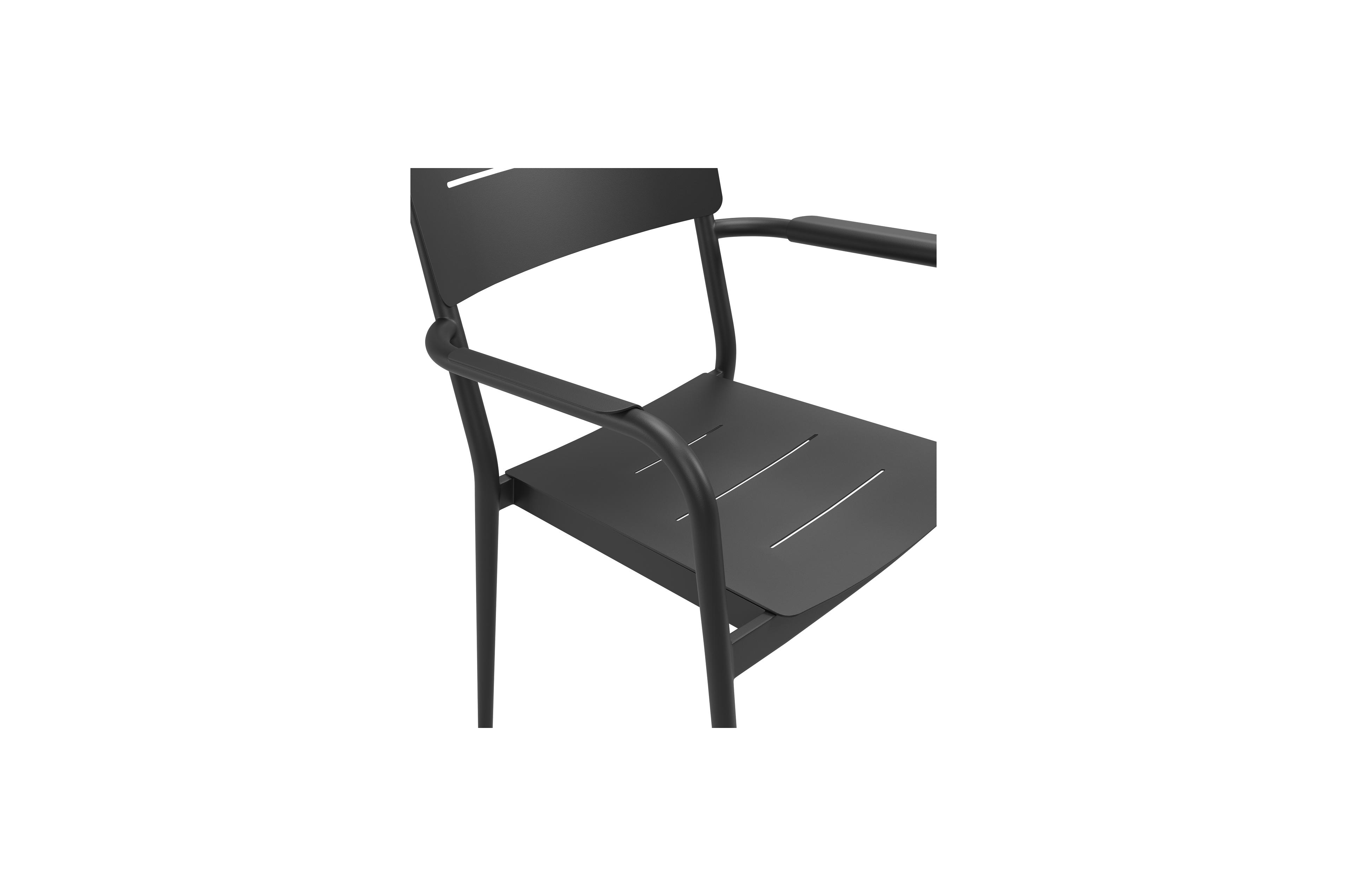 Calzo tuinset rechthoekig in zwart aluminium en sintered stone zwart met 6 Salto tuinstoelen