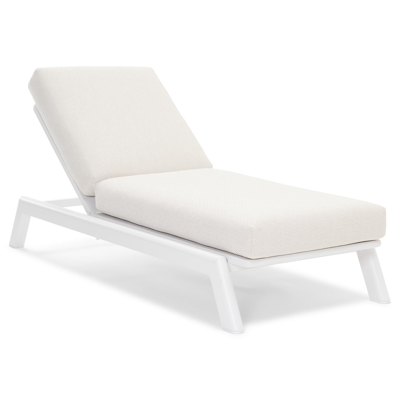 Cirello verstelbaar ligbed met pompsysteem in wit aluminium met althea off white all weather cosytica kussen