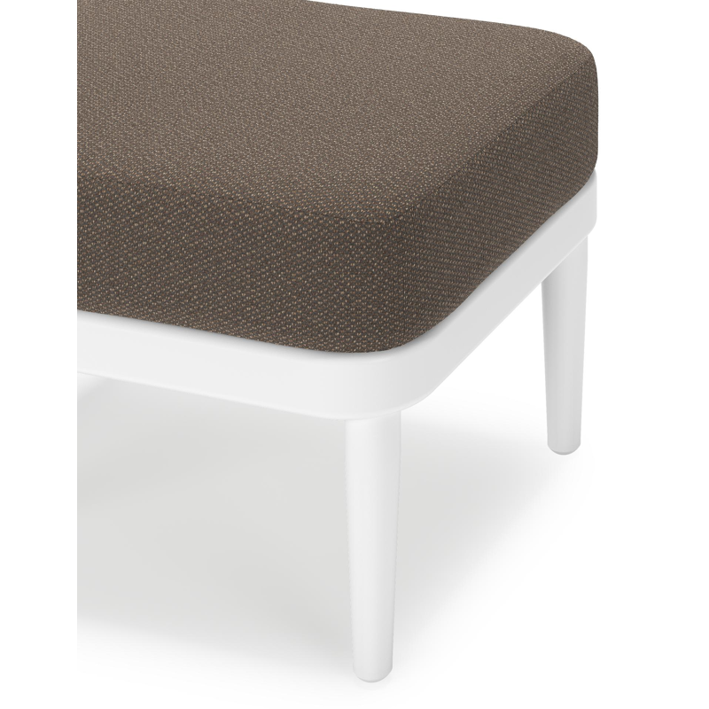 Pouf Orso en aluminium blanc et coussins en all weather sunbrella® luxe Lopi Coconut