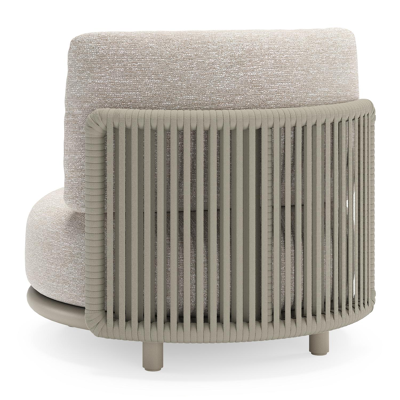 Lomano loungestoel in beige aluminium en beige verticaal geweven luxe vlakke rope met Tundra Sand all weather sunbrellaÂ® luxe