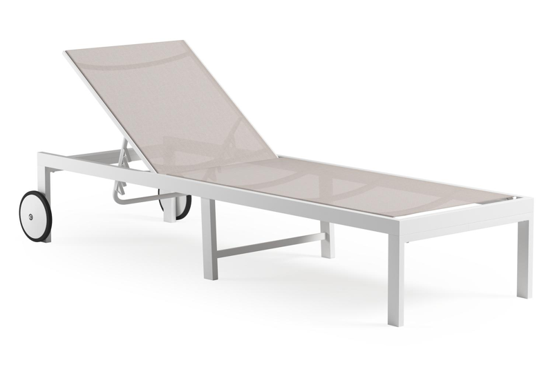 Set van 2 Siena ligbedden in wit aluminium