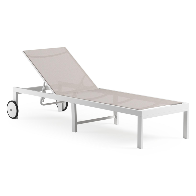 Set van 2 Alba ligbedden in wit aluminium