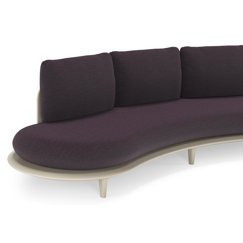 Bomero loungebank in beige aluminium met tundra red all weather sunbrella® luxe kussen