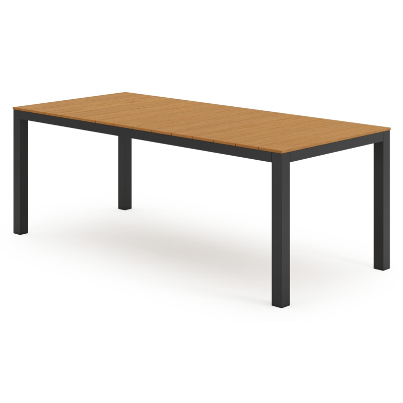 Table de jardin Toma en aluminium noir et polywood - Lg 200 x Larg. 90 x H 72 cm
