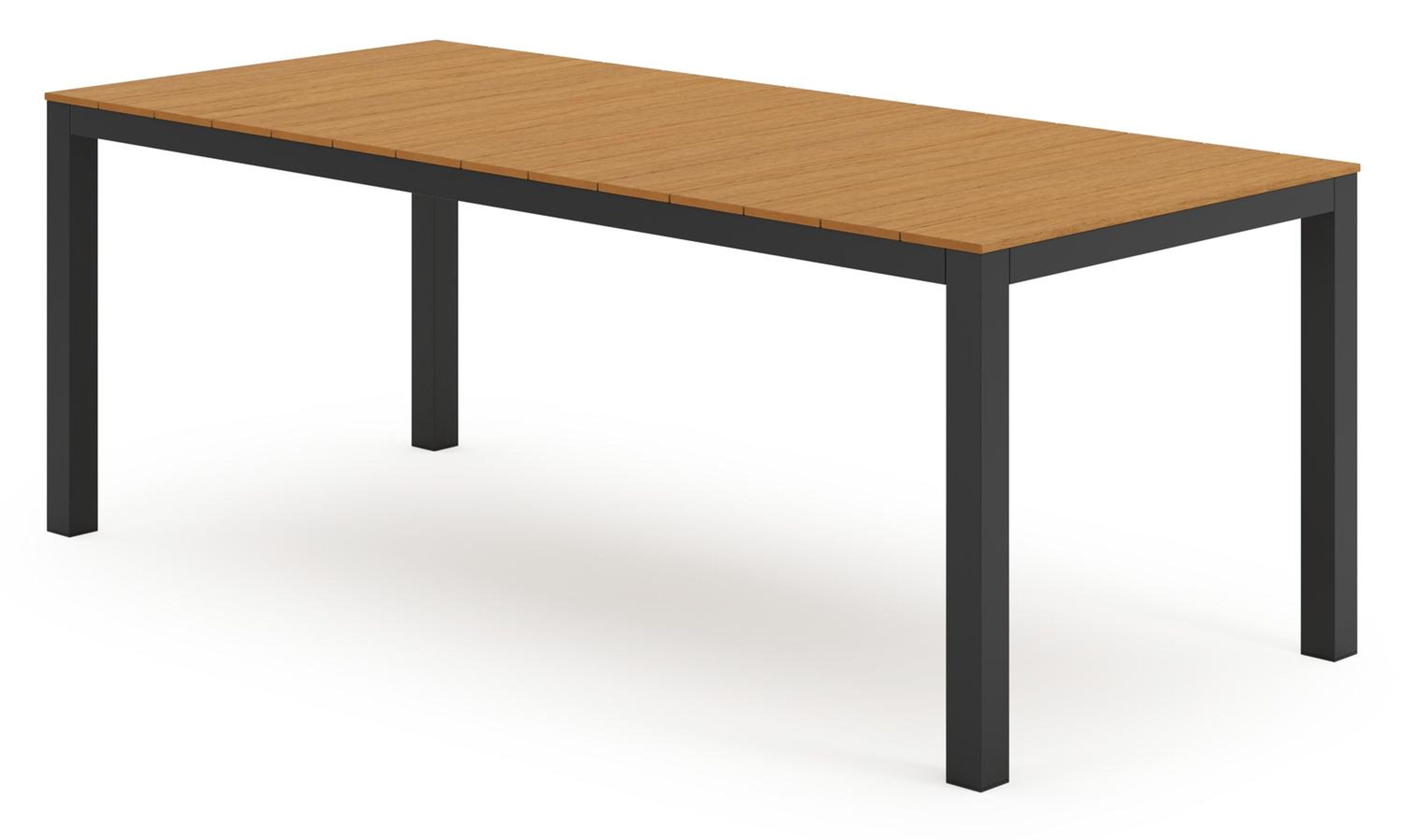 Toma tuintafel in zwart aluminium en polywood - L 200 x B 90 x H 73 cm