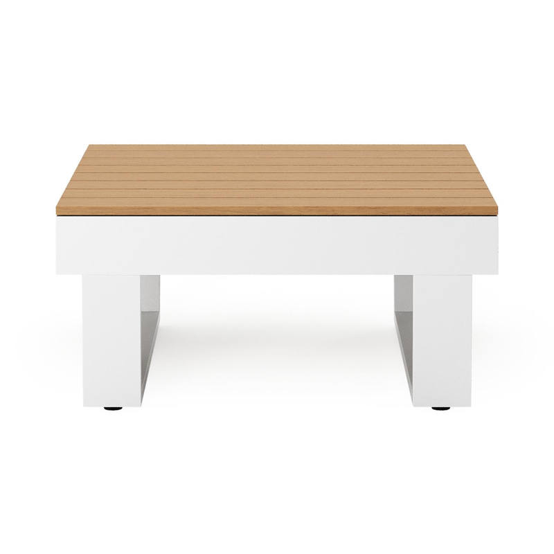 Alora loungetafel in wit aluminium en polywood - L 77 x B 77 x H 35 cm