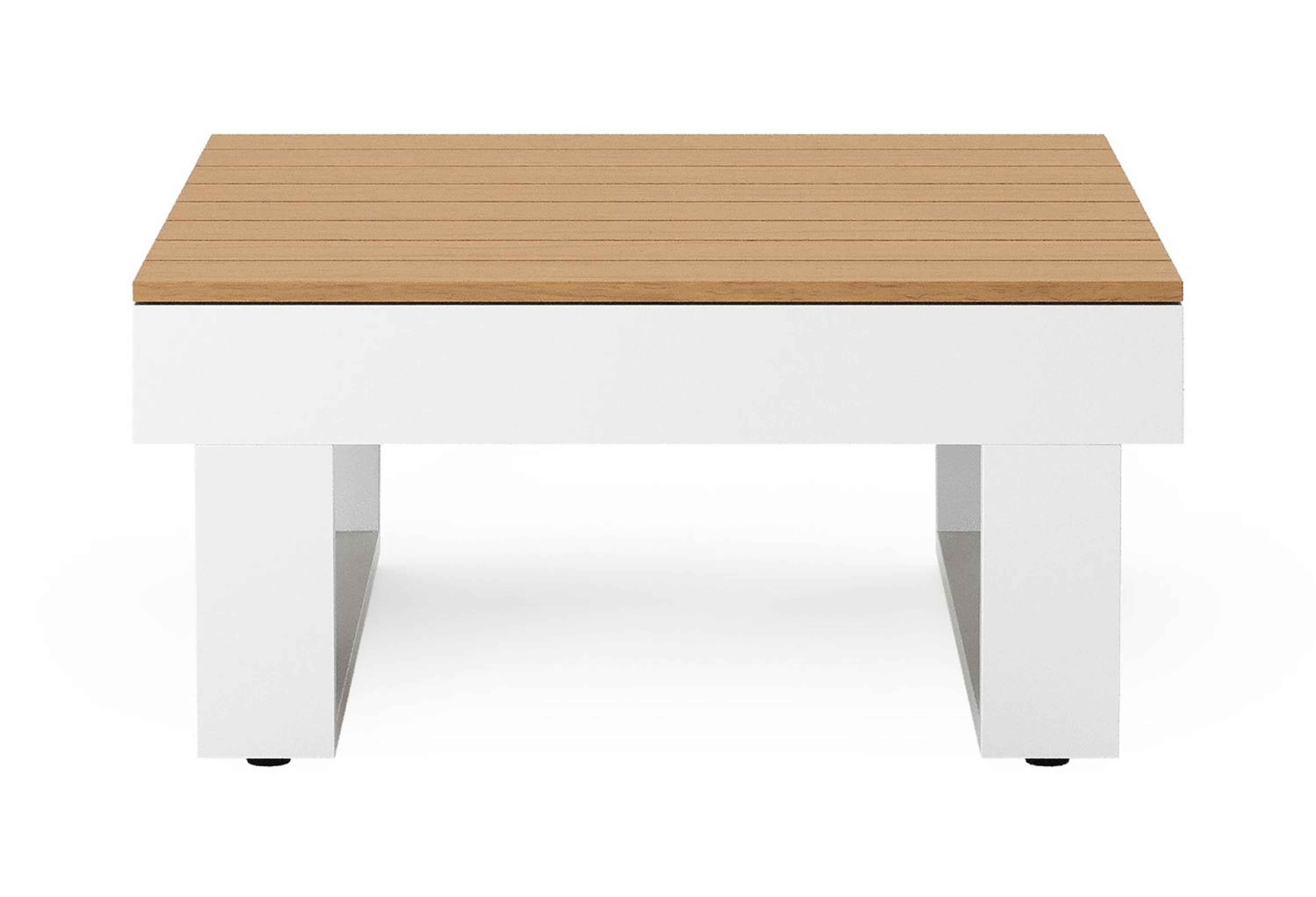 Alora loungetafel in wit aluminium en polywood - L 77 x B 77 x H 36 cm