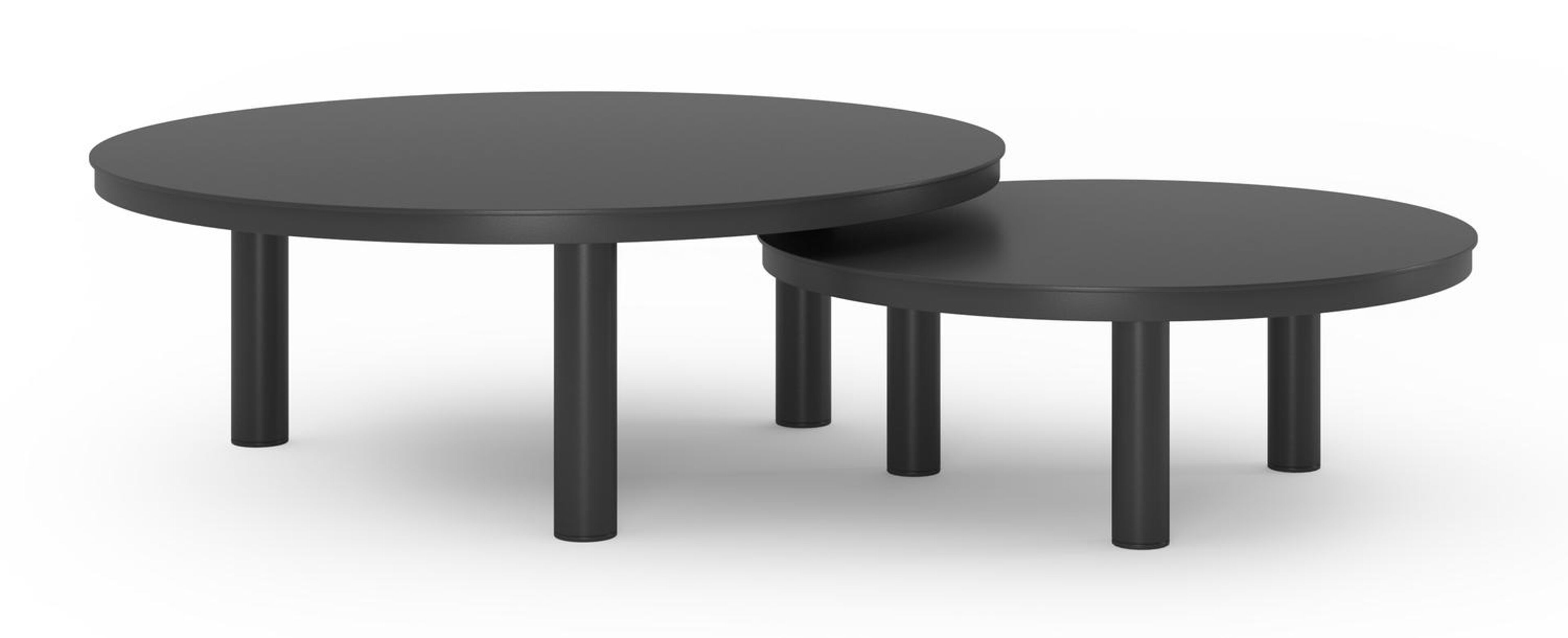 Lindo loungetafels in zwart aluminium - Dia. 85 x H 27 cm, 65 x H 21 cm