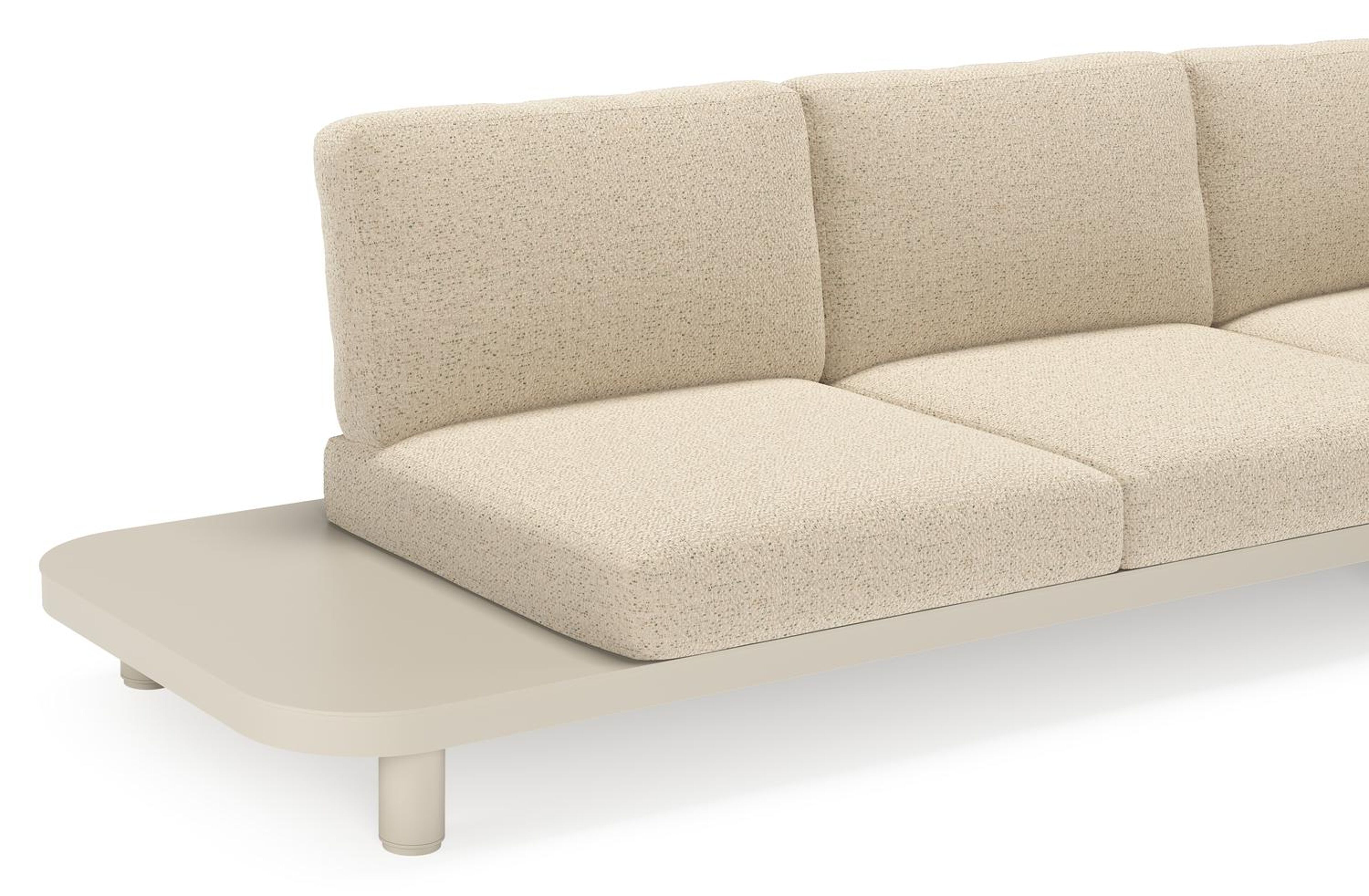 Salon de jardin d'angle Donato en aluminium beige et coussins en all weather cosytica bora forest