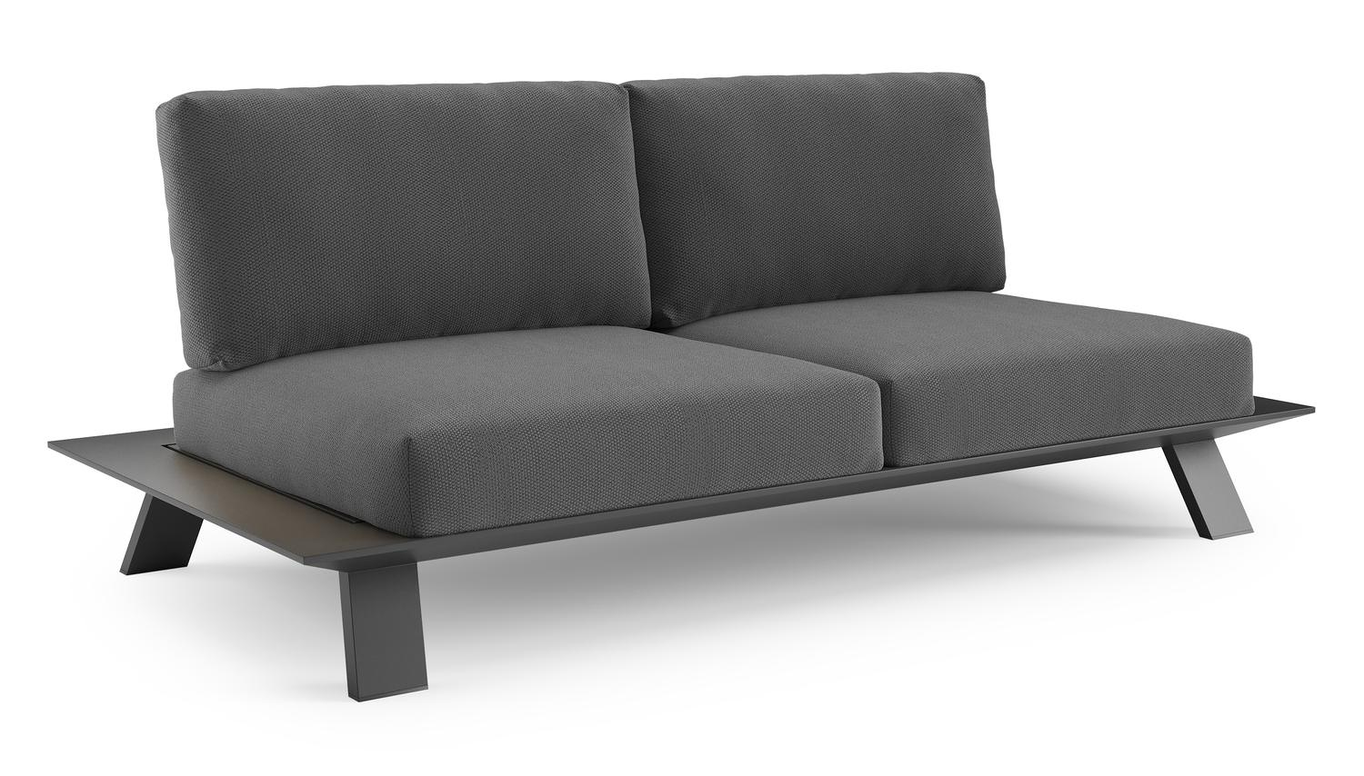 Cesano loungebank in zwart aluminium met lopi shadow all weather Sunbrella® luxe kussen