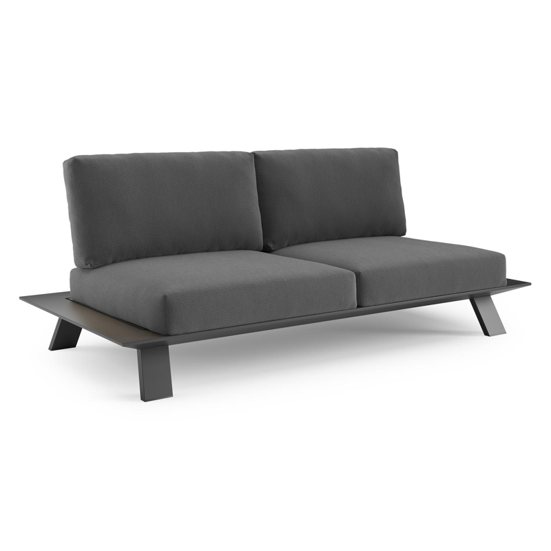 Cesano loungebank in zwart aluminium met lopi shadow all weather Sunbrella® luxe kussen