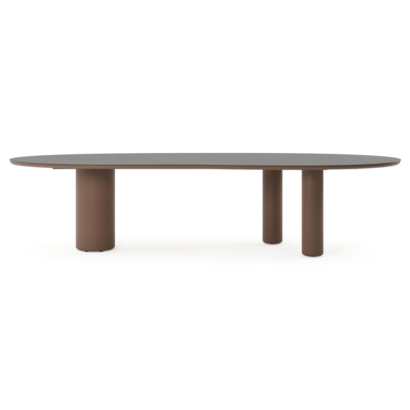 Amico tuintafel organisch in taupe aluminium en volkeramiek Calatorao - L 320 x B 120 x H 73.5 cm