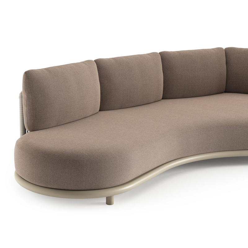 Lomano loungebank in beige aluminium met savane earth all weather sunbrella® luxe kussen