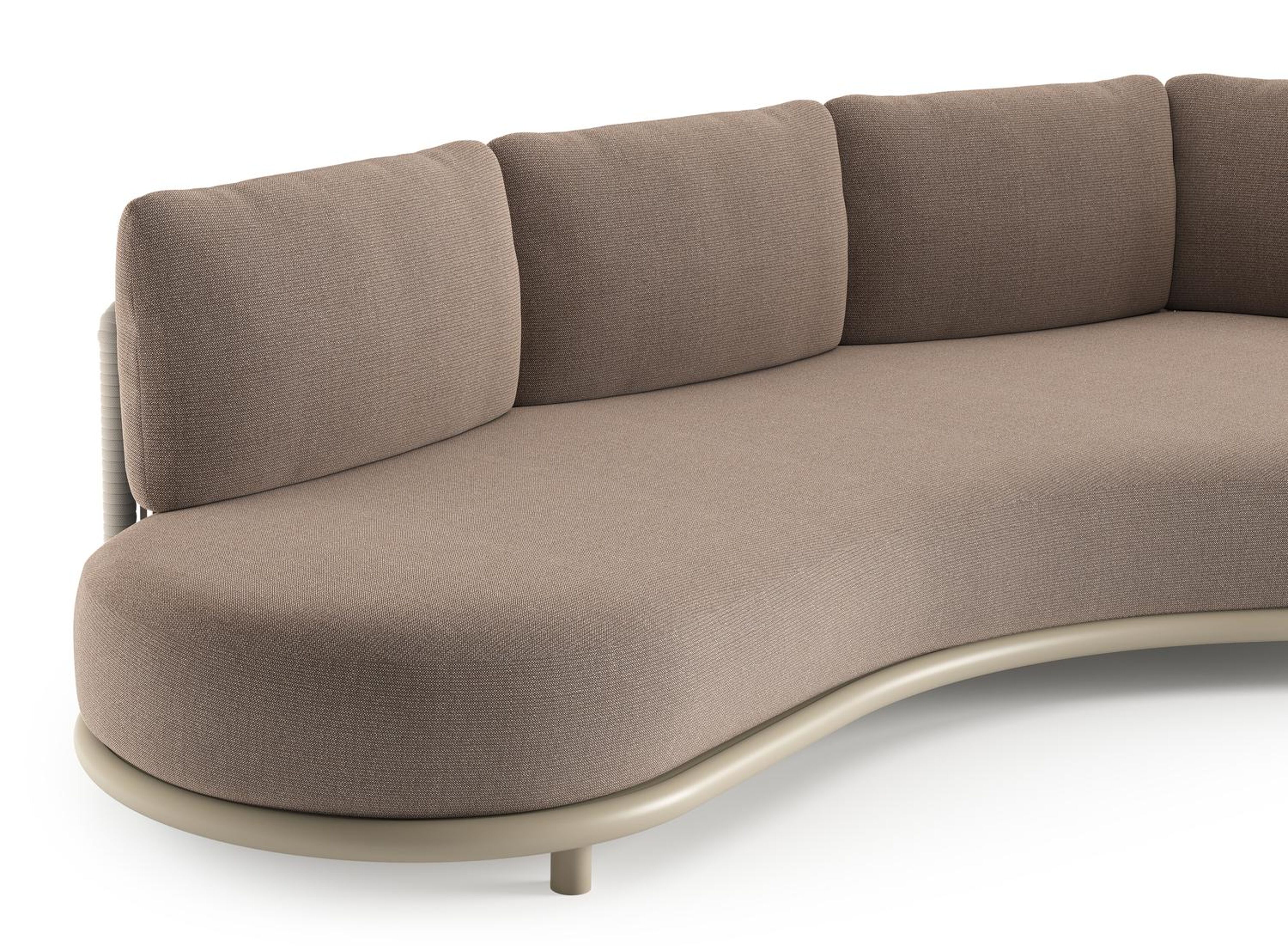Lomano loungebank in beige aluminium met savane earth all weather sunbrella® luxe kussen