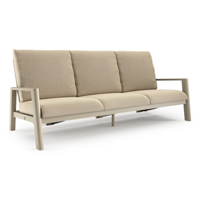 Canapé de jardin Cirello en aluminium beige et coussins en all weather cosytica althea camel