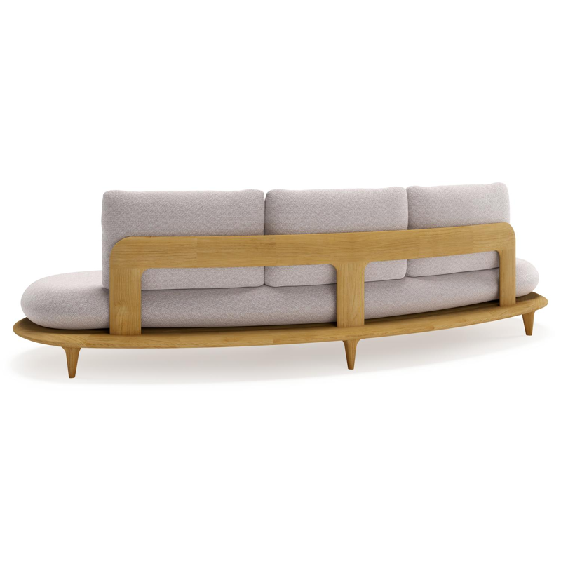 Bomero loungebank in teak met wander gobi all weather sunbrella® luxe kussen