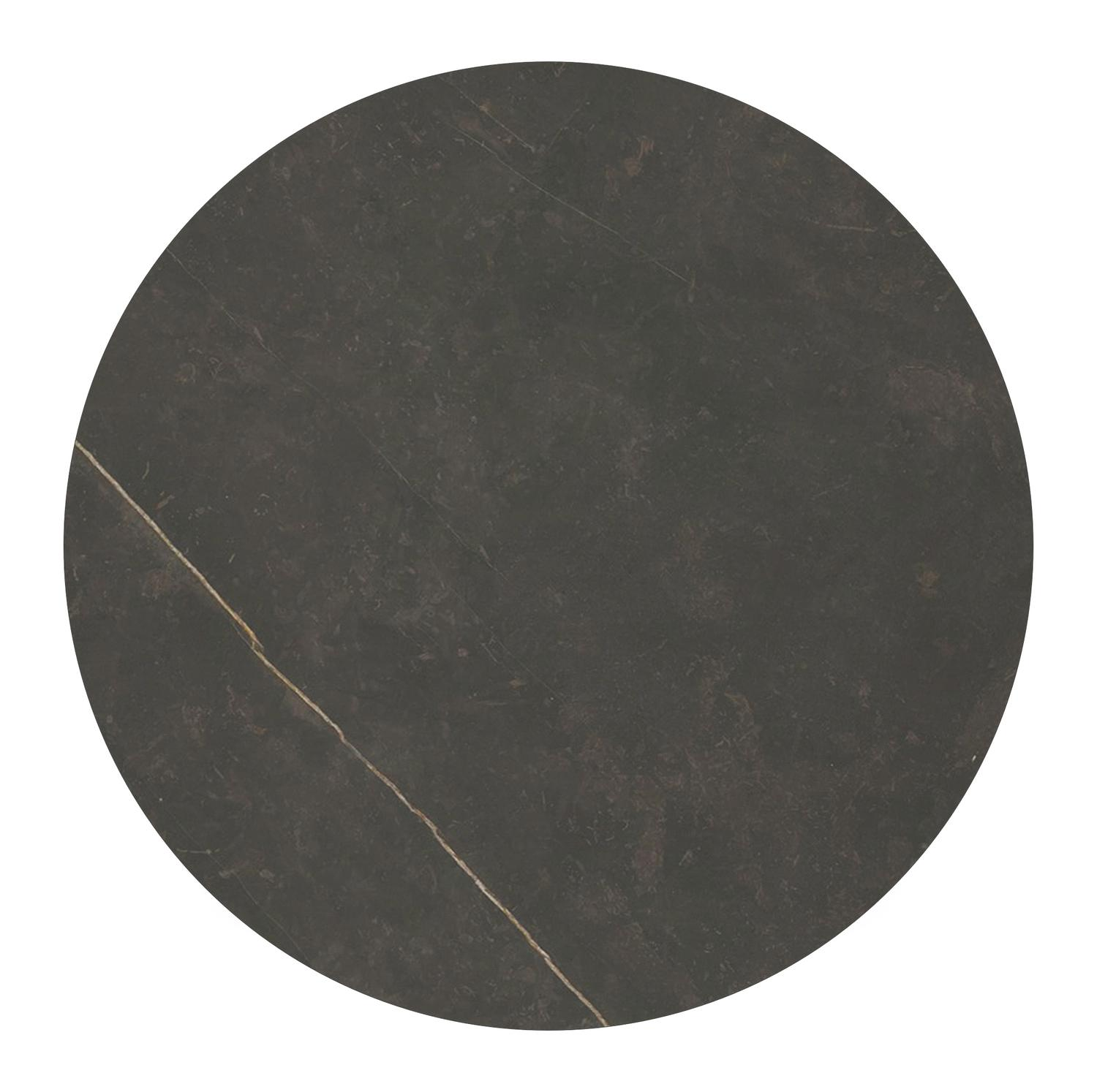 Fano low dining loungetafel in zwart aluminium en volkeramiek calatorao - Dia. 85 x H 55 cm