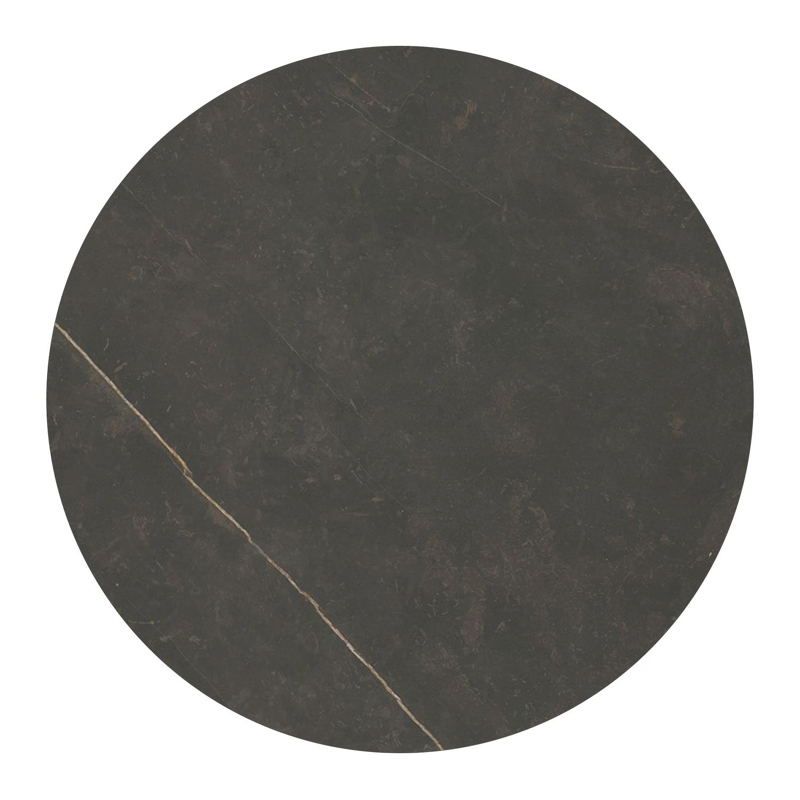 Fano low dining loungetafel in zwart aluminium en volkeramiek calatorao - Dia. 85 x H 55 cm