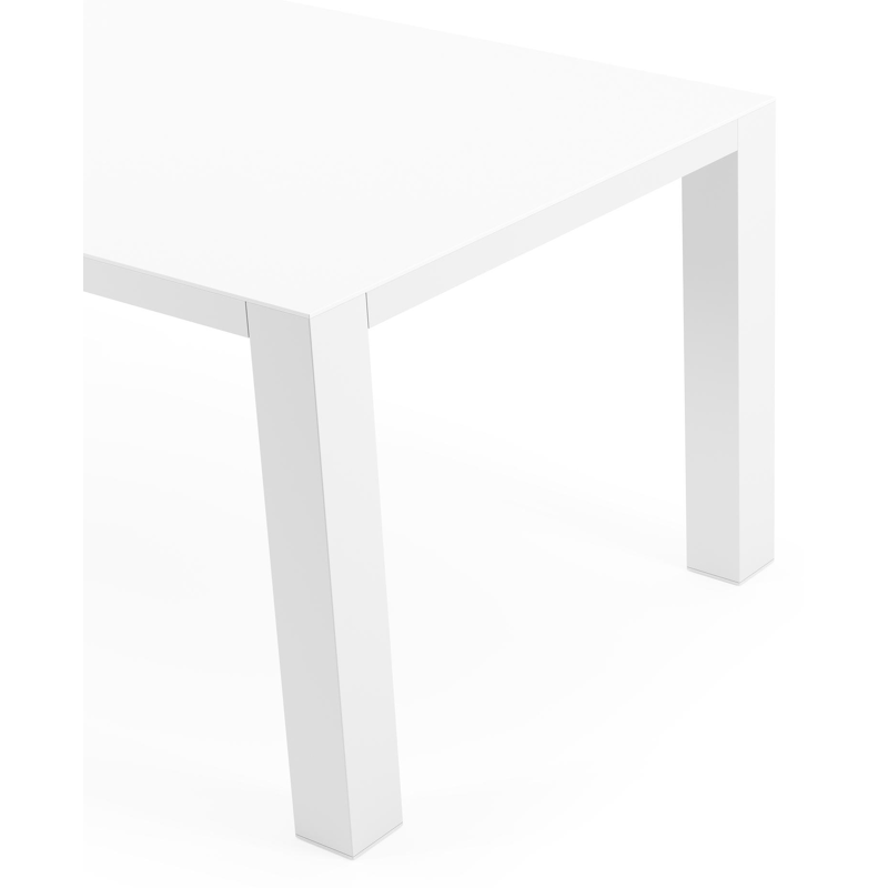Table de jardin Nano en aluminium blanc et céramique pleine arctic white - Lg 200 x Larg. 100 x H 75 cm