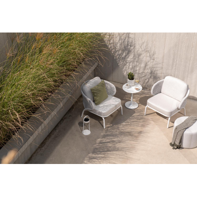 Pouf Masso arrondis en savane whisper All weather sunbrella® luxe - Diam. 55 x Haut. 40 cm