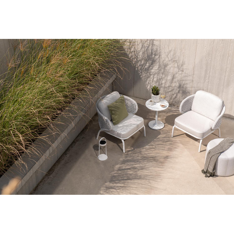 Pouf Masso arrondis en savane whisper All weather sunbrella® luxe - Diam. 55 x Haut. 40 cm