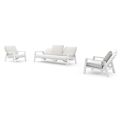 Cirello loungeset in wit aluminium met soul optik all weather solica kussen